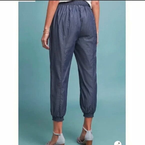 Anthropologie Traveler Chambray Tie-Waist Joggers XS - Picture 2 of 13